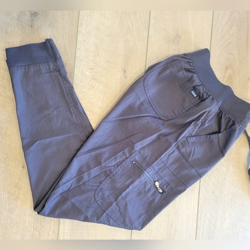 Ava Women's Elastic Waist Cargo Jogger Pants - Slate Gray